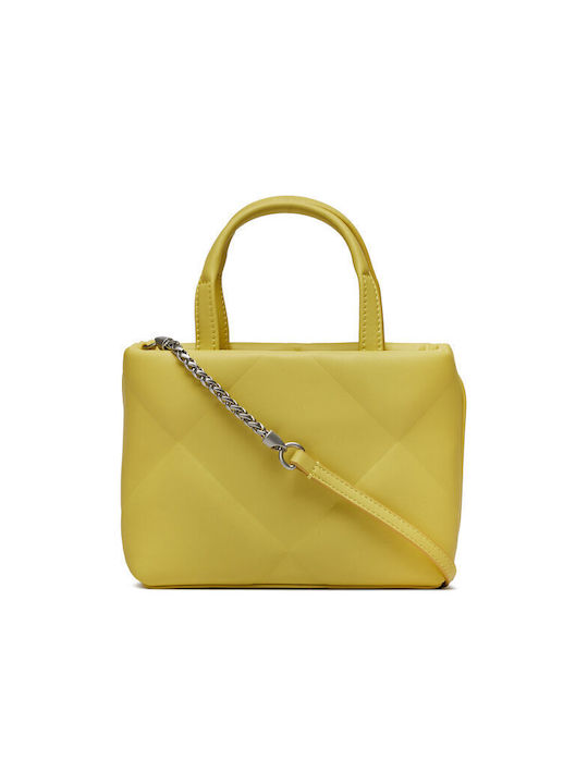 Calvin Klein Re-lock Quilt Women's Bag Tote Hand Yellow