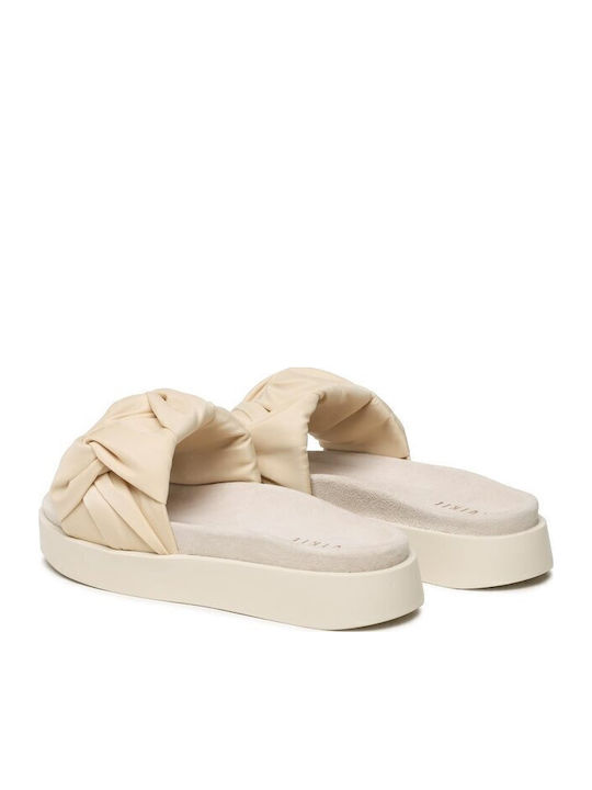 Fjord Flower Women's Flat Sandals in Beige Color