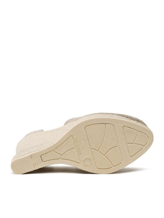 Damenplattformen im Espadrilles-Stil Beige