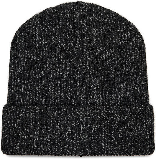 Beanie Γυναικείος Σκούφος με Rib Πλέξη σε Μαύρο χρώμα