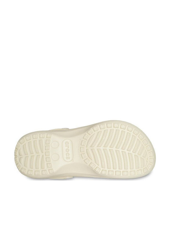 Crocs Classic Platform Lined Σαμπό με Γούνα Μπεζ