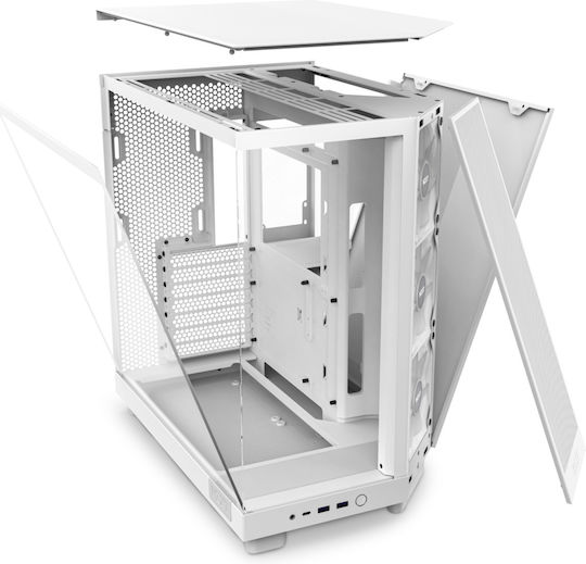 NZXT H6 Flow Gaming Midi Tower Computer Case with Side Window White
