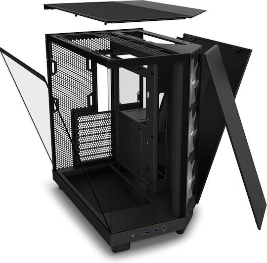 NZXT H6 Flow Gaming Midi Tower Κουτί Υπολογιστή με Πλαϊνό Παράθυρο Μαύρο
