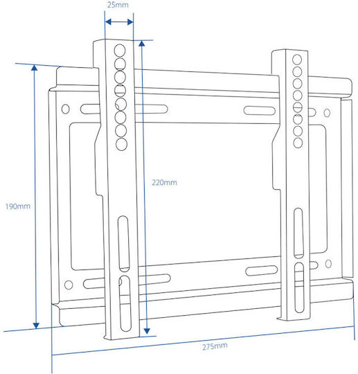 Esperanza ERW005 Wandhalterung für Fernseher bis 50" und 25kg Schwarz