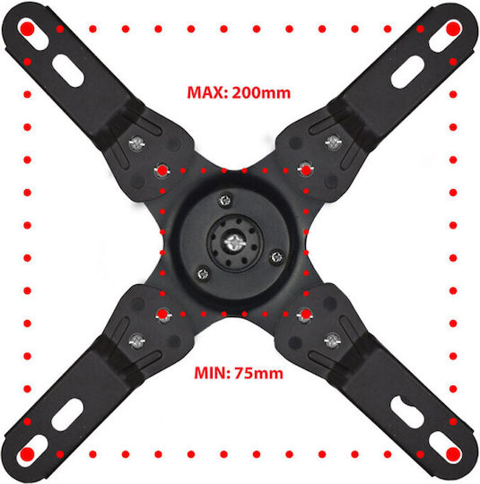 Esperanza ERW003 Βάση Τηλεόρασης Τοίχου έως 50" και 20kg Μαύρο