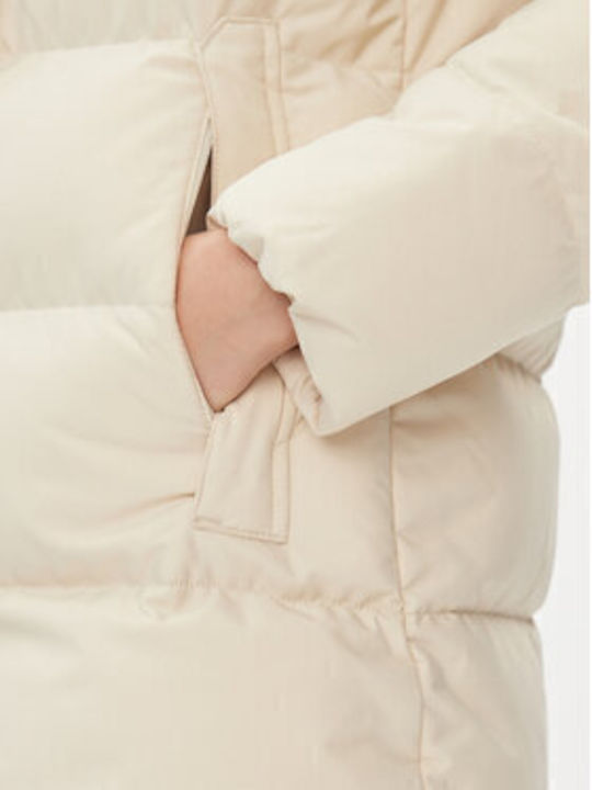 Blossom Women's Short Puffer Jacket for Winter Ecru.