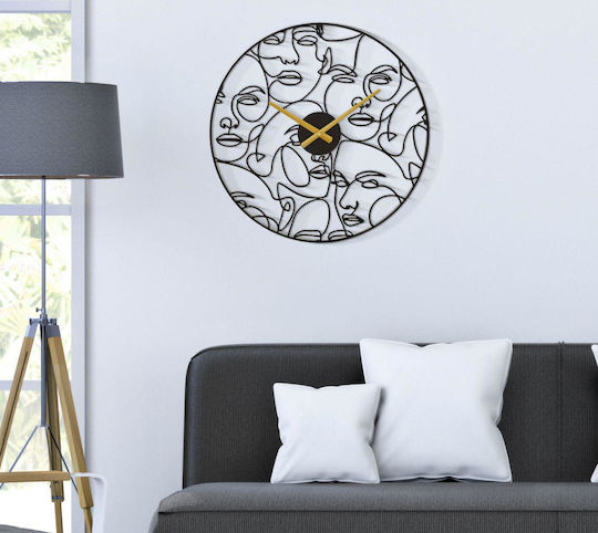 Mauro F Wall Clock Metallic Black Ø50cm