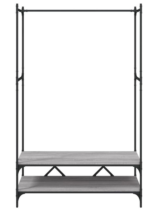 vidaXL Гардеробна стойка Сив 100x45x162.5см
