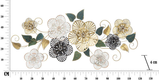 Mauro F Multicolour Wall Decor Made of Metallic 118x4x58cm