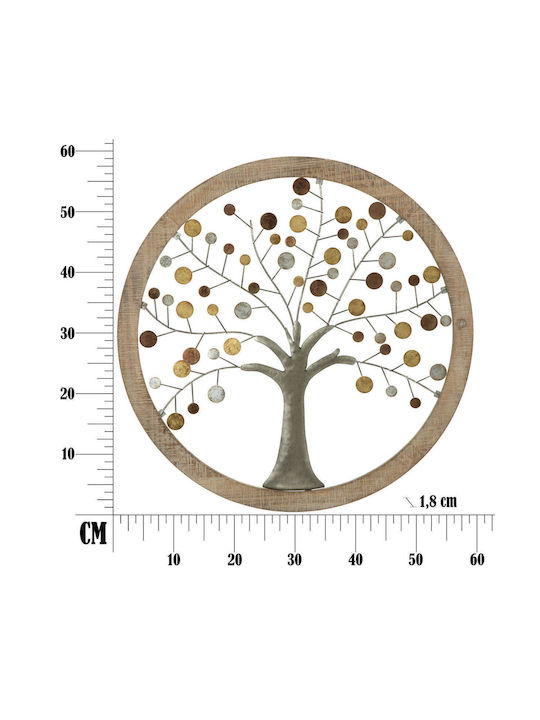 Mauro F Wall Decor Gold Made of Metal 59x1.8x59cm