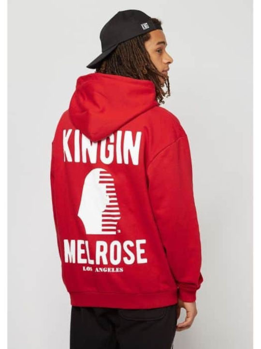 Kingin Men's Sweatshirt with Hood Red