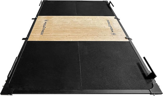 MegaFitness Boden Bodenbelag für Turnhallengeräte Fitnessstudio Schwarz 250x200x3cm 1Stück