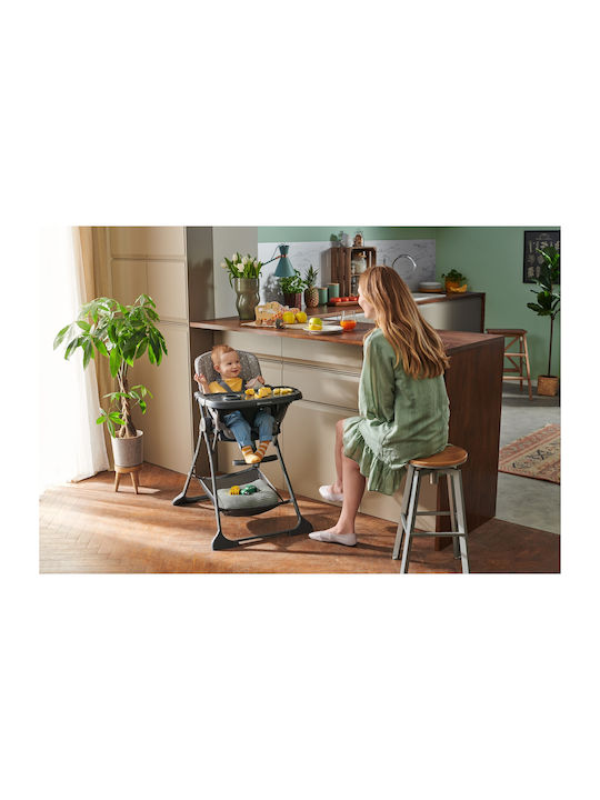 Kinderkraft Foldee Foldable Highchair with Adjustable Height Gray