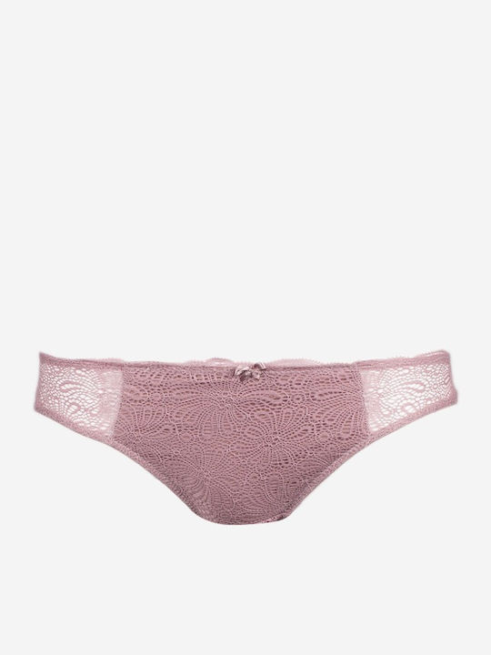 Norddiva Lace Underwear Set with Bralette & Brazil Pink