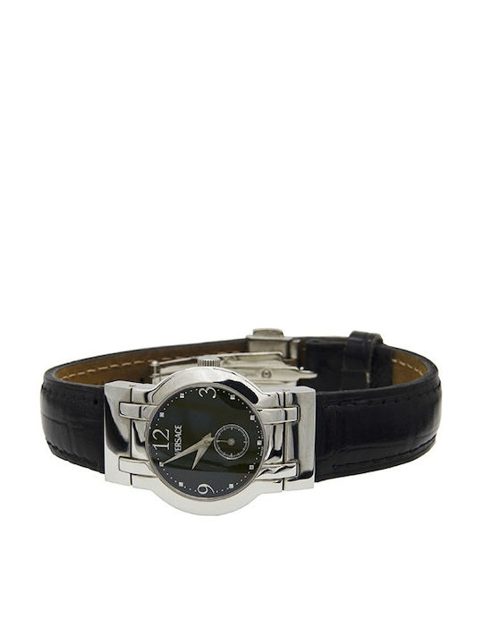 Versace Madison Ανδρικό Ρολόι Μπαταρίας με Μαύρο Δερμάτινο Λουράκι