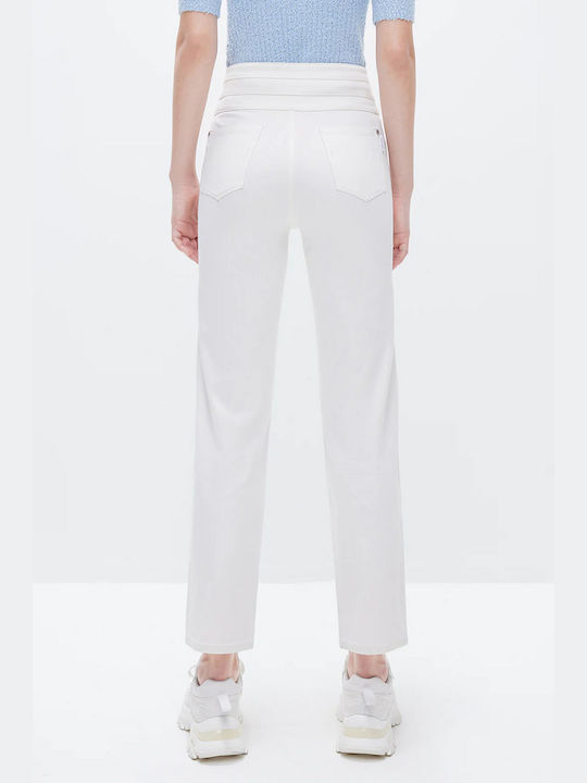 Miss Sixty High Waist Women's Jean Trousers in Straight Line White