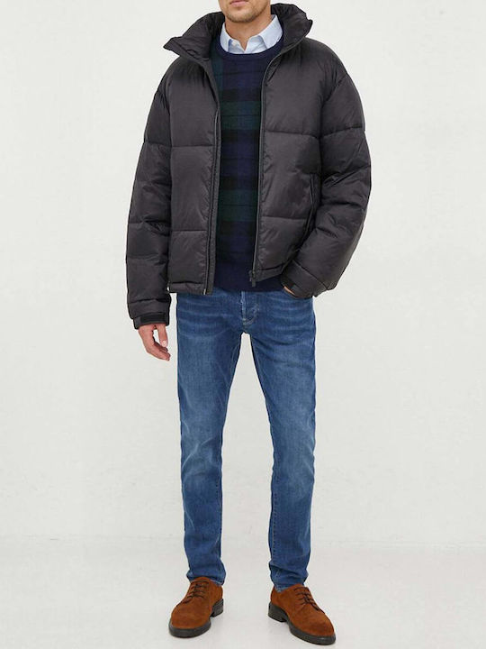 Trussardi Matt Men's Winter Puffer Jacket Black