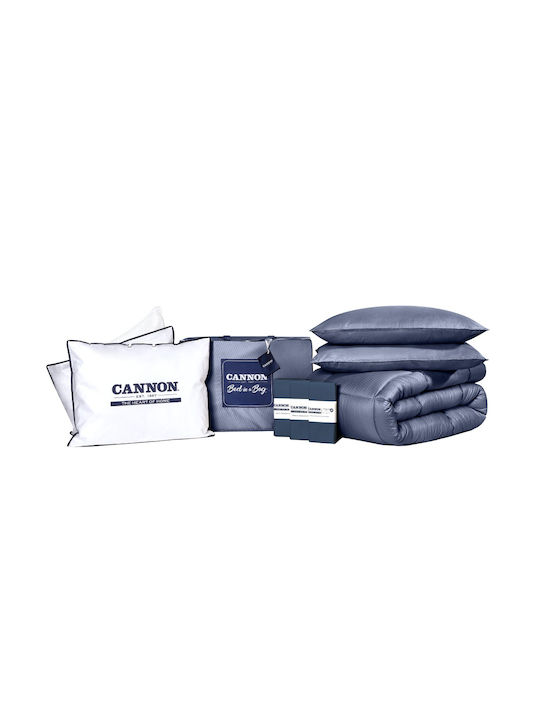 Cannon Duvet Set Single 170x230cm Twin Middle Blue 8pcs