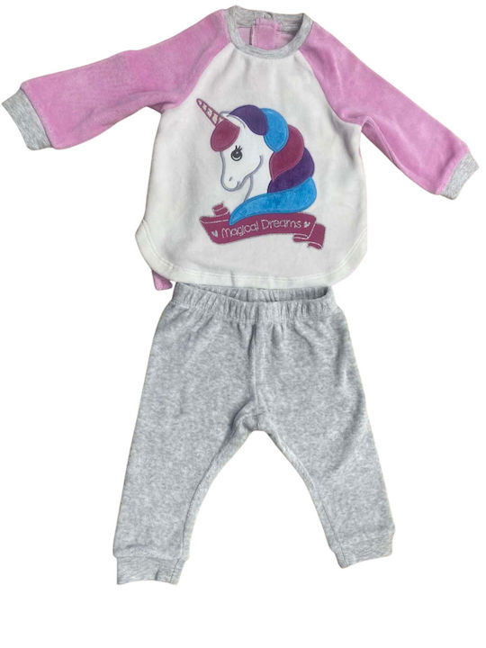 Chicco Παιδική Πιτζάμα Χειμωνιάτικη Ροζ Unicorn