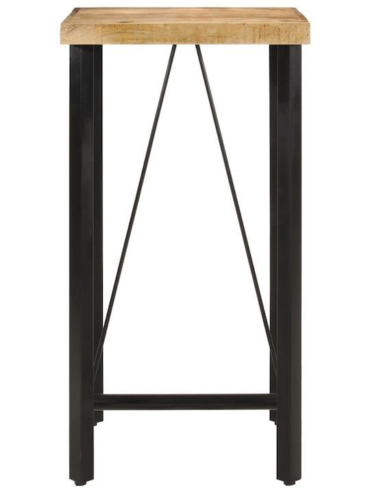 Square Table Bar from Solid Wood & Metal Mango Wood Mango Massif 55x55x107cm