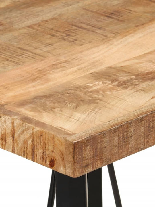 Square Table Bar from Solid Wood & Metal Mango Wood Mango Massif 55x55x107cm