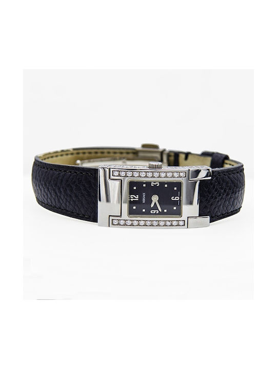 Versace Uhr mit Schwarz Lederarmband