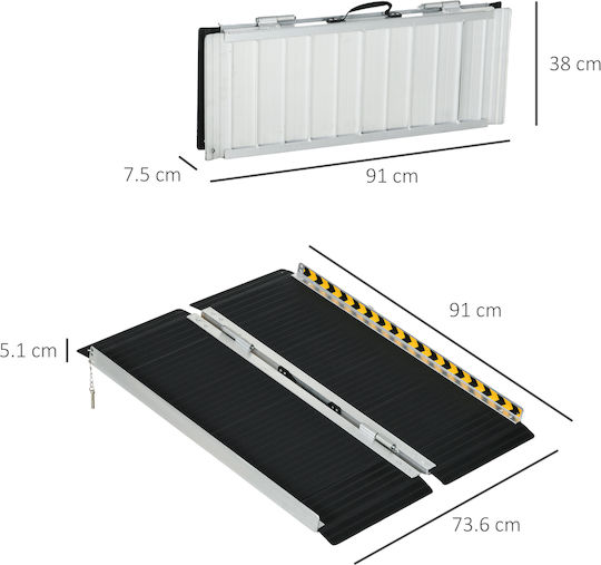 HomCom Rampă pentru scaun cu rotile 713-142V00BK