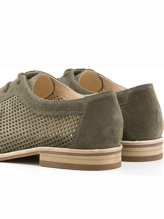 Women's Suede Oxford Shoes Khaki