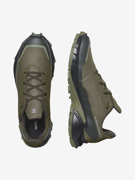 Salomon Alphacross 5 Gore-tex Sport Shoes Trail Running Olive Night