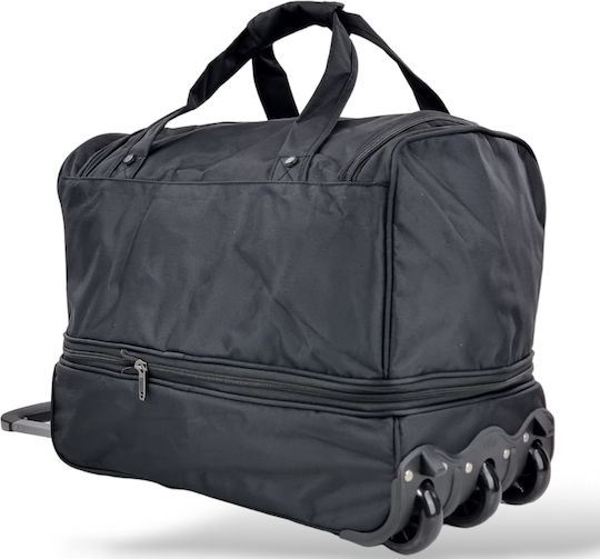 Playbags Σακ Βουαγιάζ 65lt Μαύρο με Ρόδες Υφασμάτινο Μ49xΠ30xΥ35εκ.
