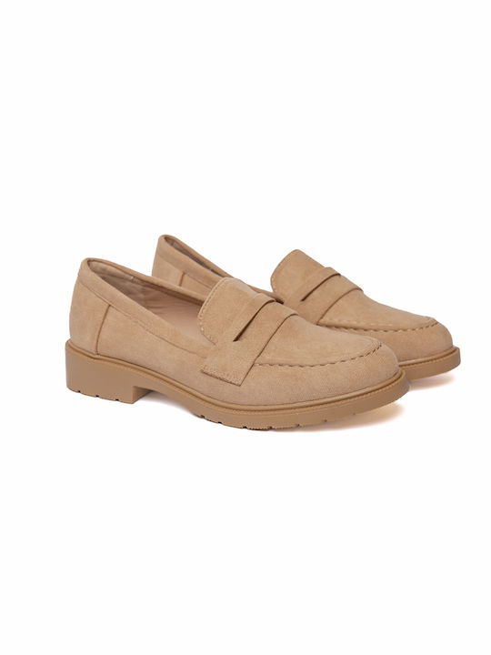 Malesa Women's Moccasins in Beige Color