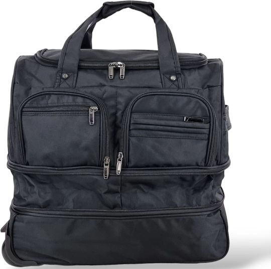 Playbags Σακ Βουαγιάζ 65lt Μαύρο με Ρόδες Υφασμάτινο Μ49xΠ30xΥ35εκ.