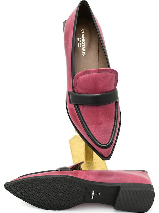 Δερμάτινα Γυναικεία Loafers σε Μπορντό Χρώμα