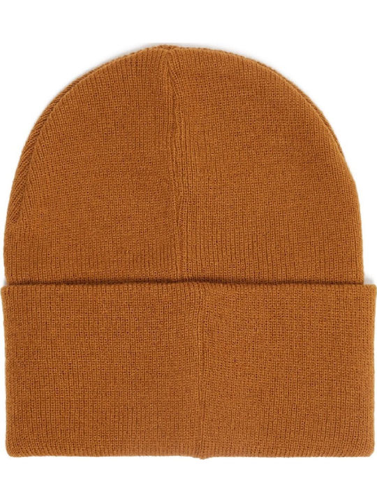 Karma Beanie Unisex Σκούφος Πλεκτός Μουσταρδί