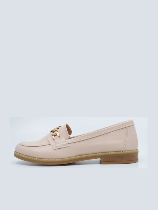 Il Mio Collection Leather Women's Loafers in Beige Color