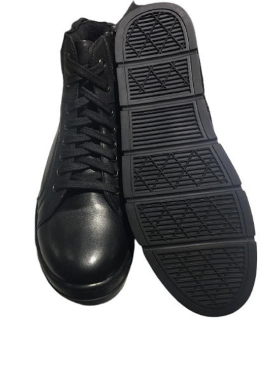 Adam's Shoes Men's Leather Boots with Zipper Black