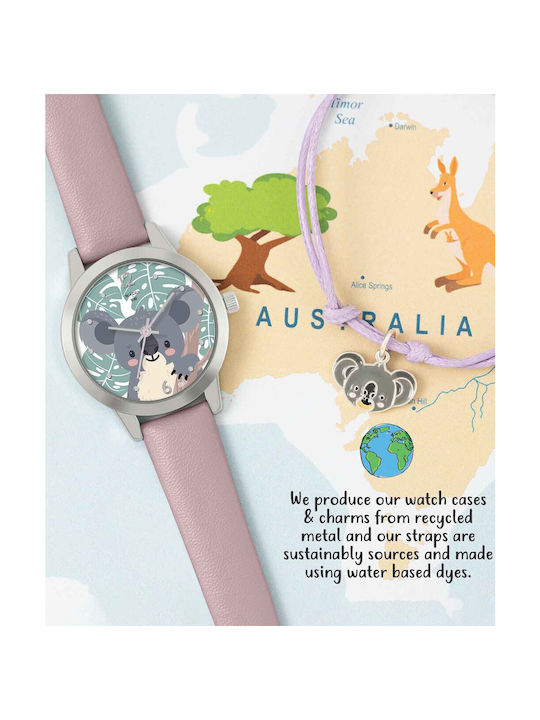 Tikkers Kids Analog Watch with Leather Strap Purple