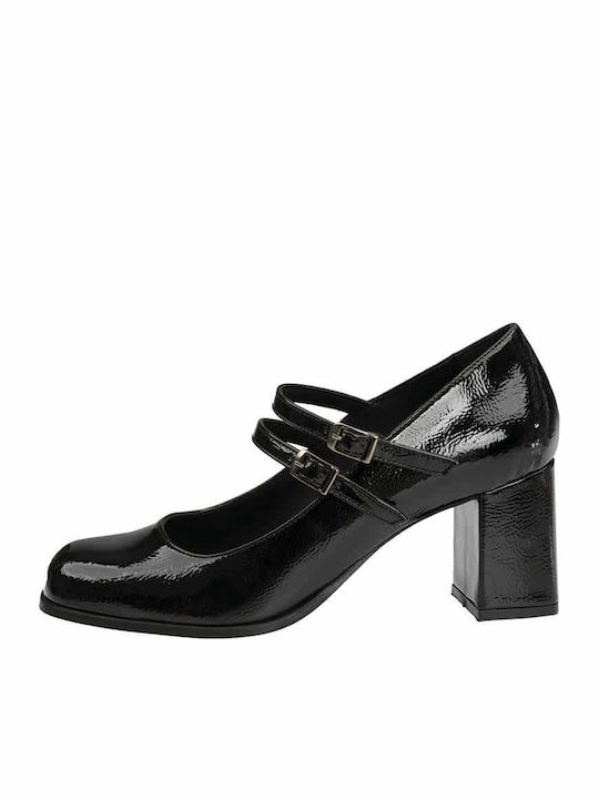 Pantofi cu toc cu Curea Negre