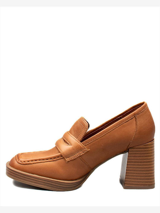 Carmela Footwear Anatomic Leather Brown High Heels