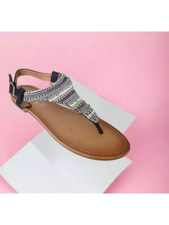 Flache Sandalen für Damen in Schwarz Farbe