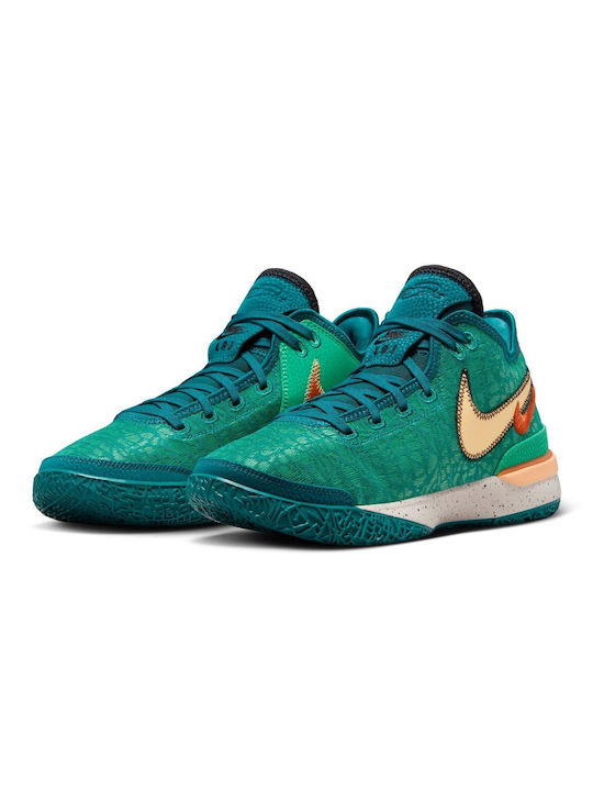 Nike Zoom Lebron Nxxt Gen cu talpă joasă Pantofi de baschet Geode Teal / Melon Tint / Stadium Green / Campfire Orange