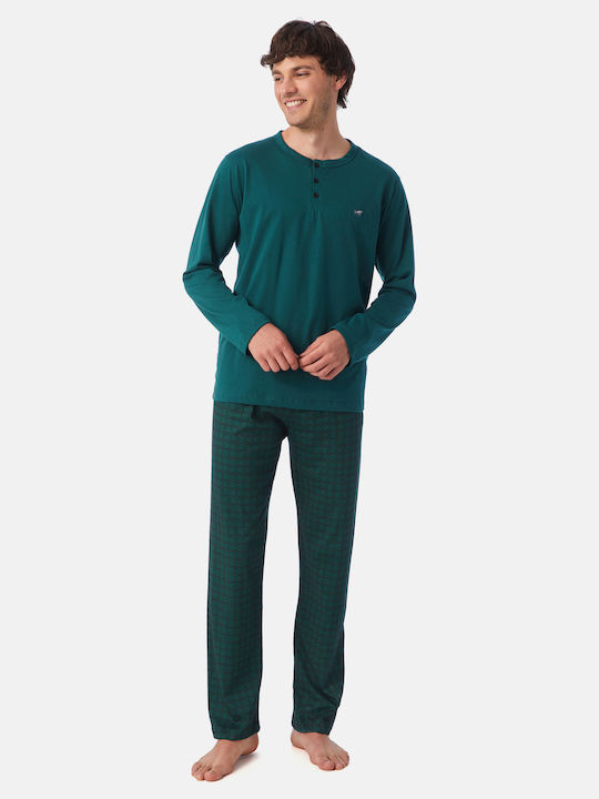 Minerva Men's Winter Pajamas Set GREEN PINE 96-71111-868