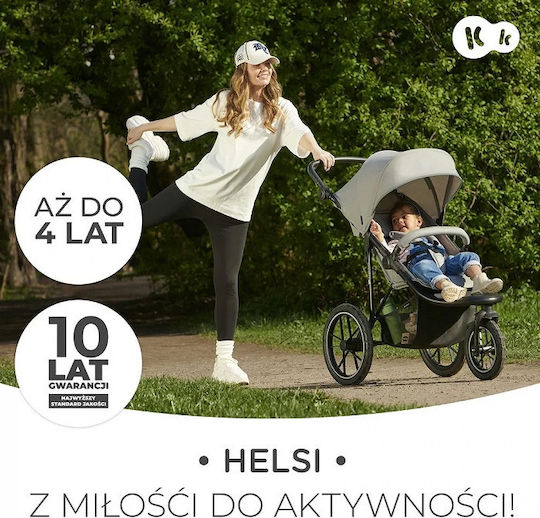 Kinderkraft Helsi Καρότσι Μωρού Kατάλληλο για Nεογέννητο Dust Grey