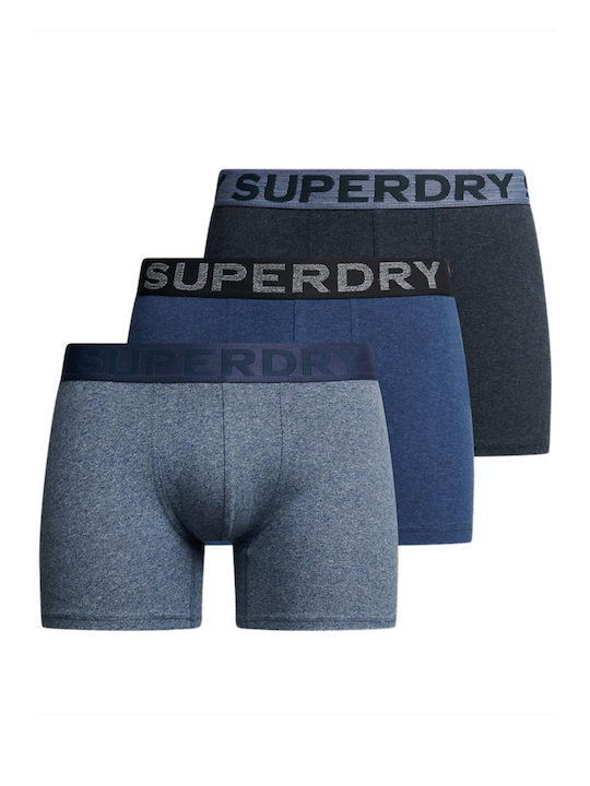 Frosted Navy Grit Men's Boxers Frosted Navy Grit, Dark Indigo Marl, Navy. 3Pack