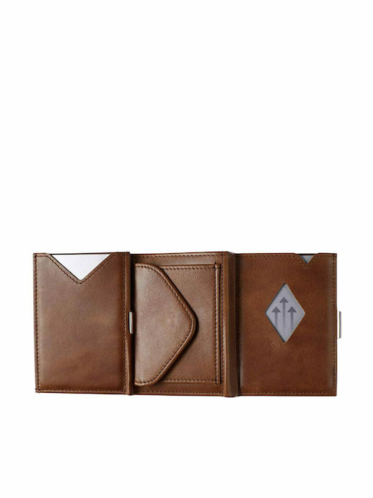 Leather Men's Wallet Cards with RFID Brown