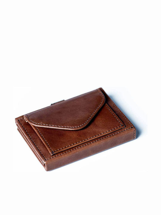 Leather Men's Wallet Cards with RFID Brown