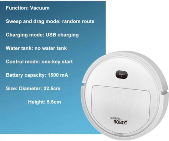 Kucall Robot Vacuum Cleaner with Sensor Navigation and Suction Power 1800Pa White