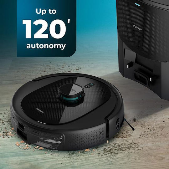 Cecotec Conga 7490 Immortal Home Genesis Σκούπα Ρομπότ με Χαρτογράφηση Laser & Απορρόφηση 2600Pa Μαύρη
