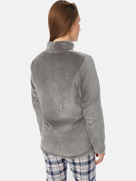 Minerva Χειμερινή Γυναικεία Fleece Ζακέτα Πιτζάμας Minerva Χειμερινή Γυναικεία Fleece Ζακέτα Πιτζάμας