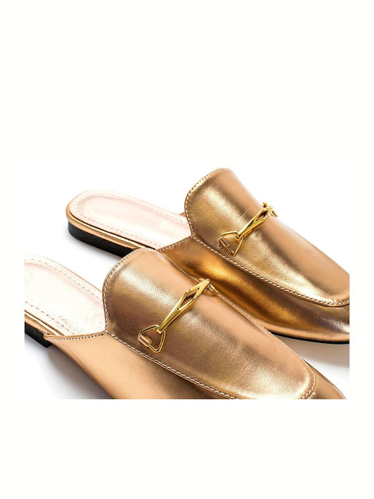 Flat Mules σε Χρυσό Χρώμα